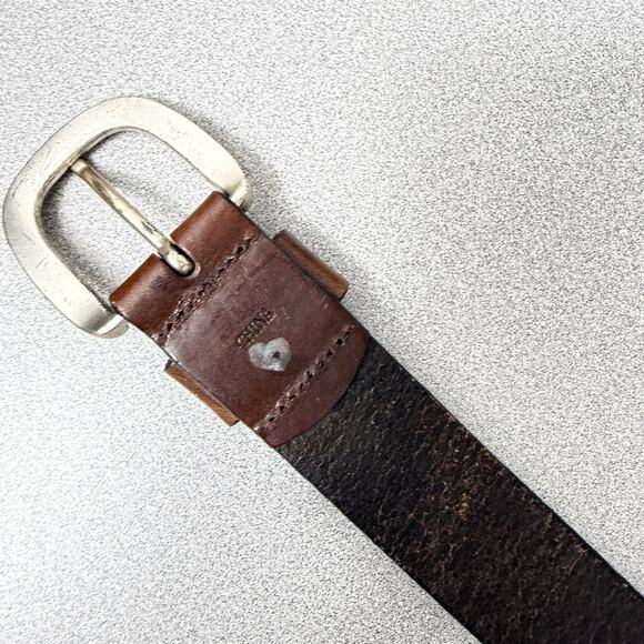 Fossil Brown Leather Belt with Silver Buckle - Picture 8 of 9